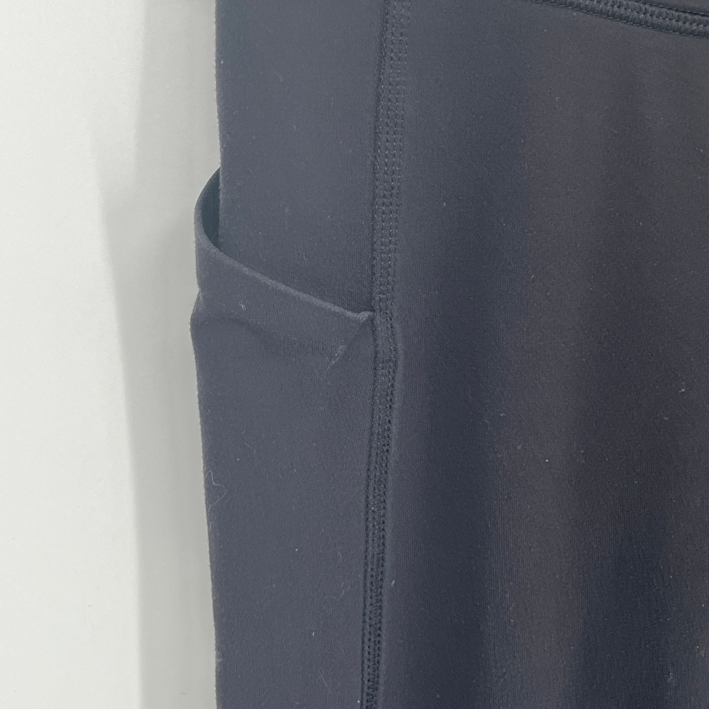 Lululemon Black Cropped Running Leggings Side Pockets Zip Pocket Womens Size 6‎ - Picture 10 of 12